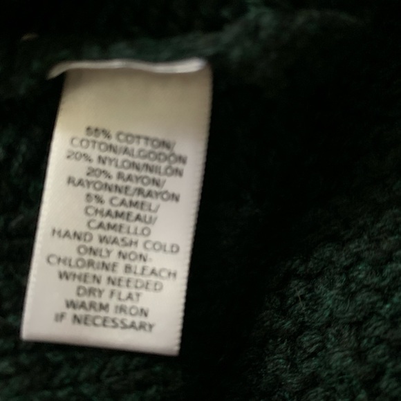 NWT Loft Green Cable Sweater - medium petite - Picture 5 of 8